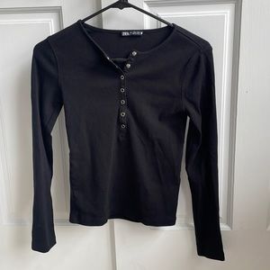 Zara black button up long sleeve